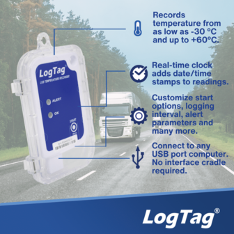 LogTag USRIC-4 Single-Use USB temperatuurdatalogger